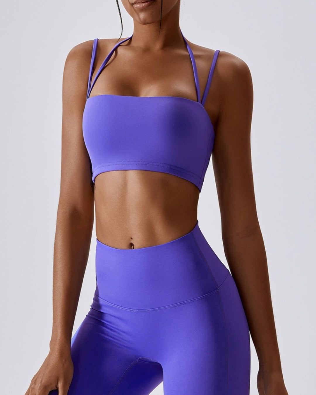 double straps sports bra - purple