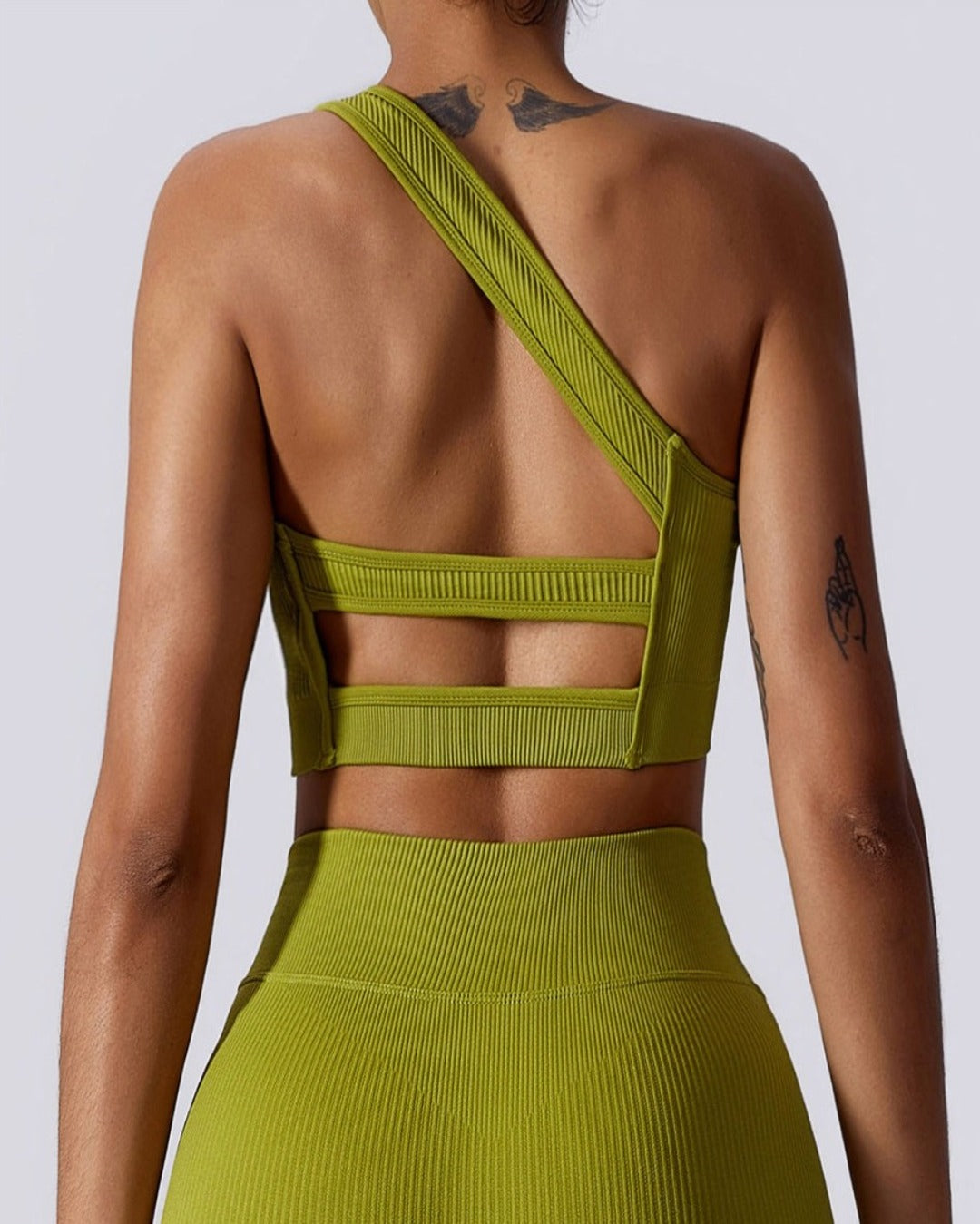 ONE STRAP CROP TOP - OLIVE GREEN