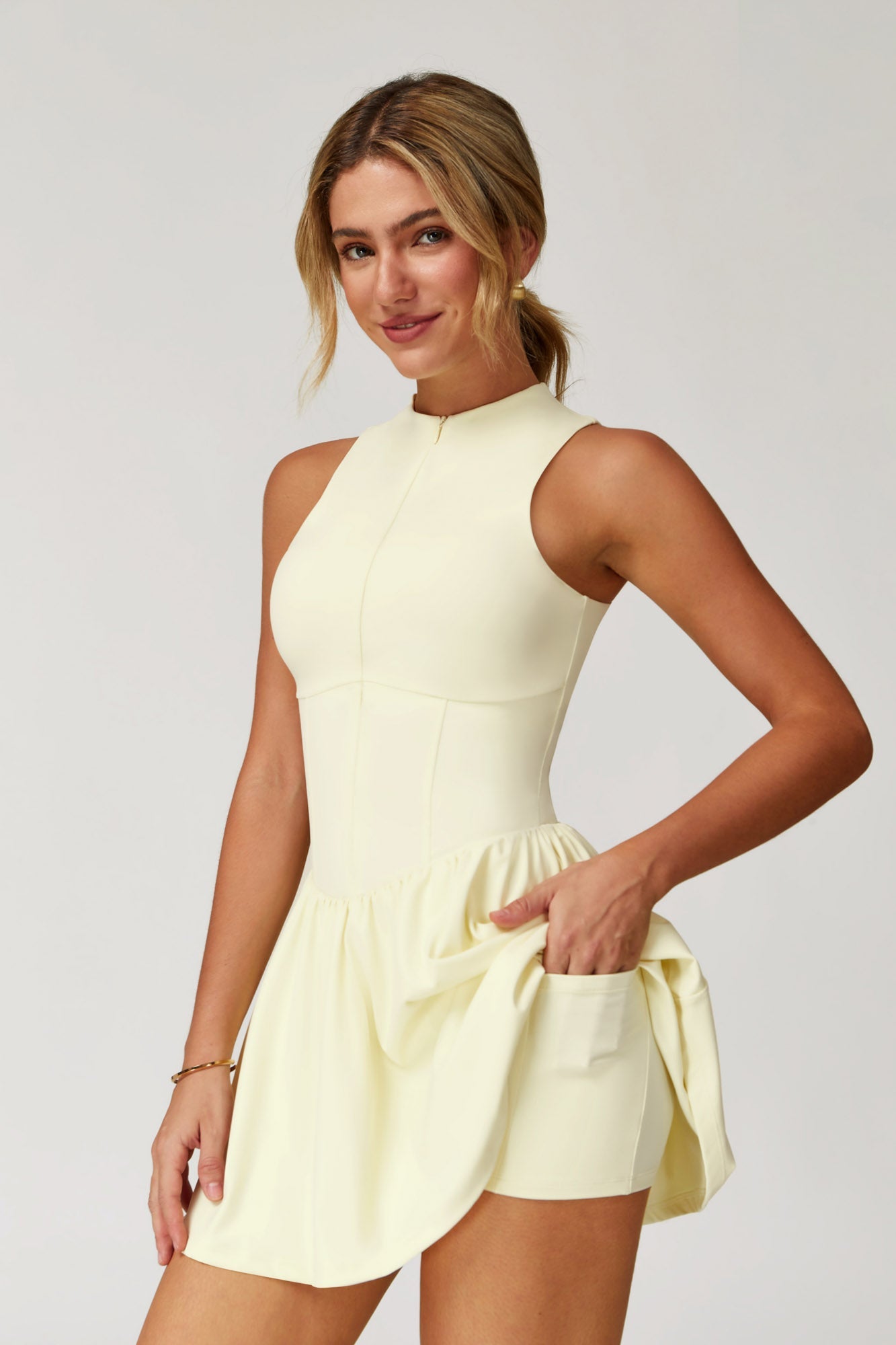 Court Zip Pleat Tennis Dress