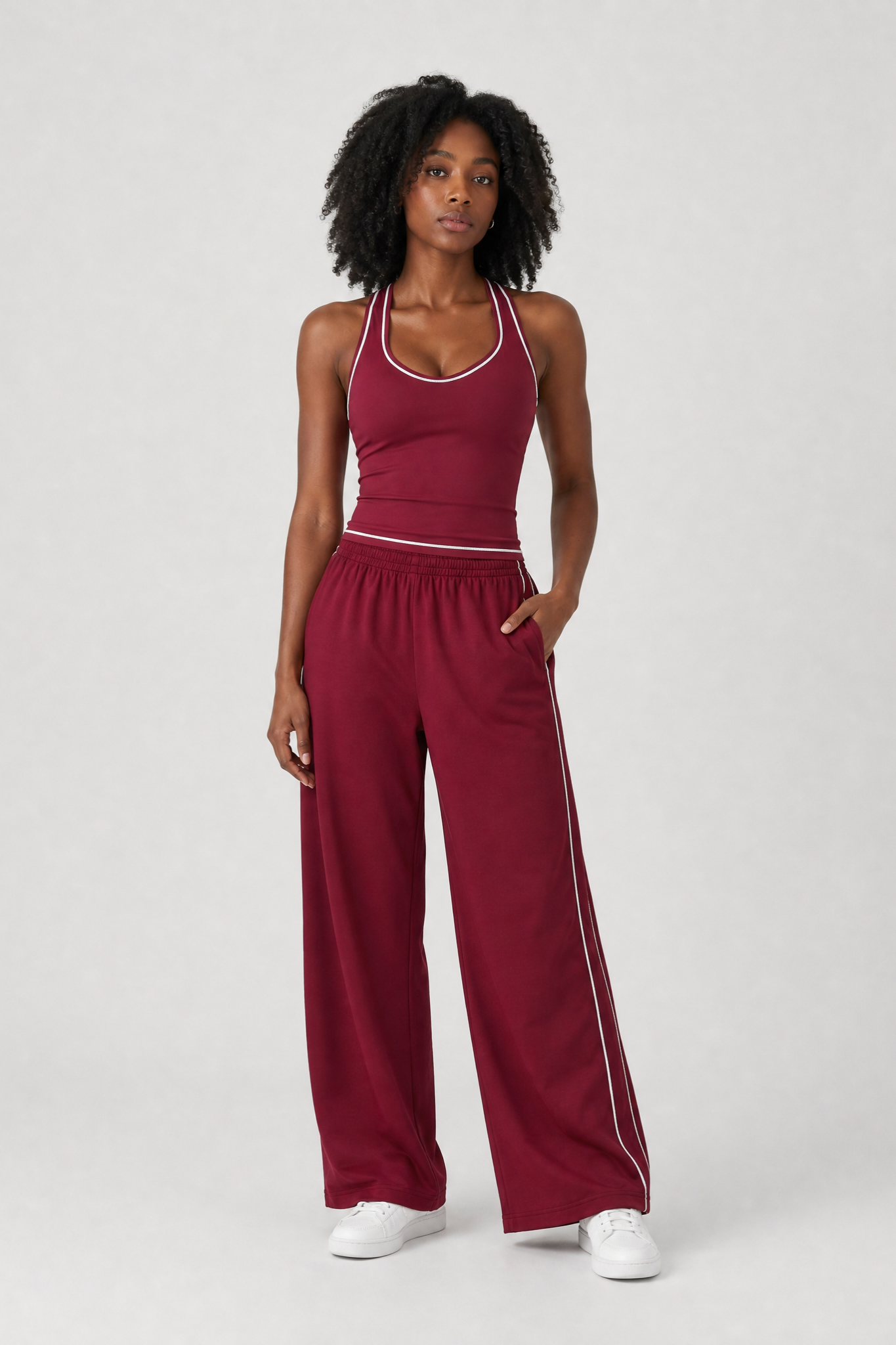 Formé Wide Leg Sweatpants in Cherry