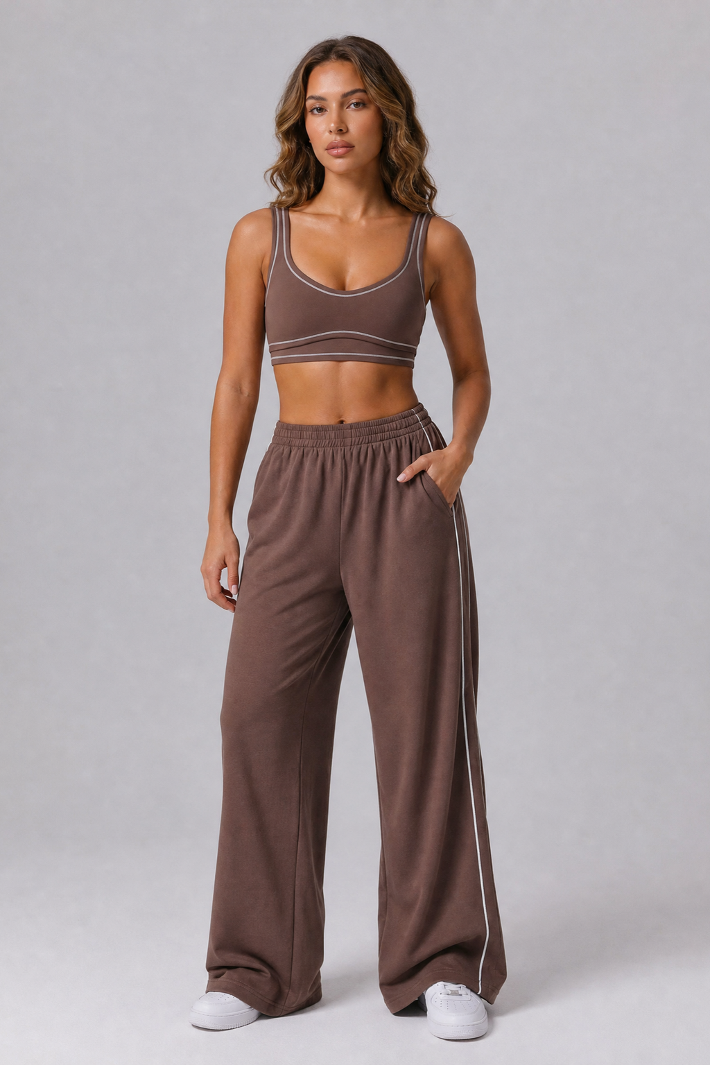 Formé Wide Leg Sweatpants in Mocha