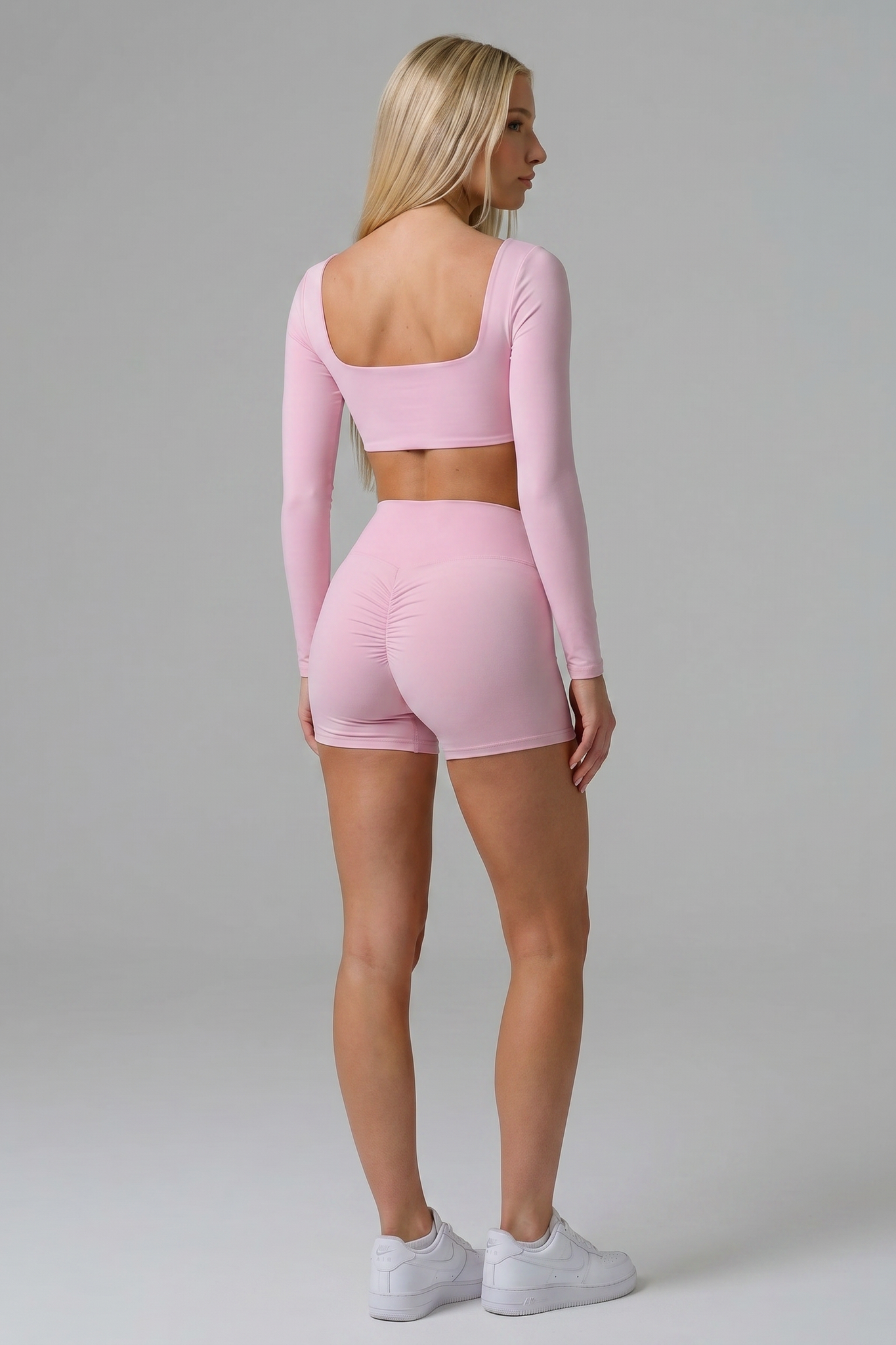 High-Waisted Ruched Scrunch Shorts