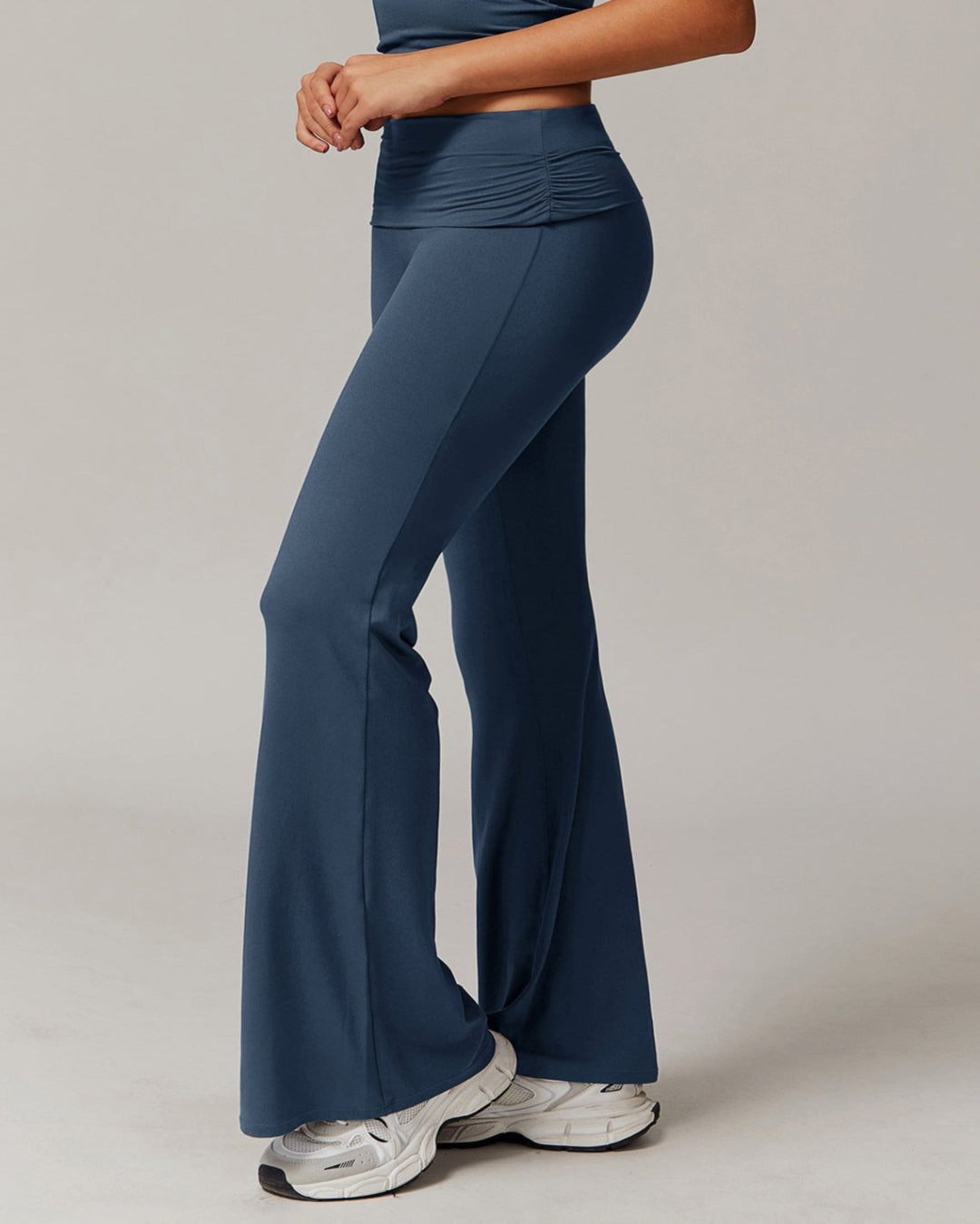 FOLDED HIGH WAIST FLARED PANTS