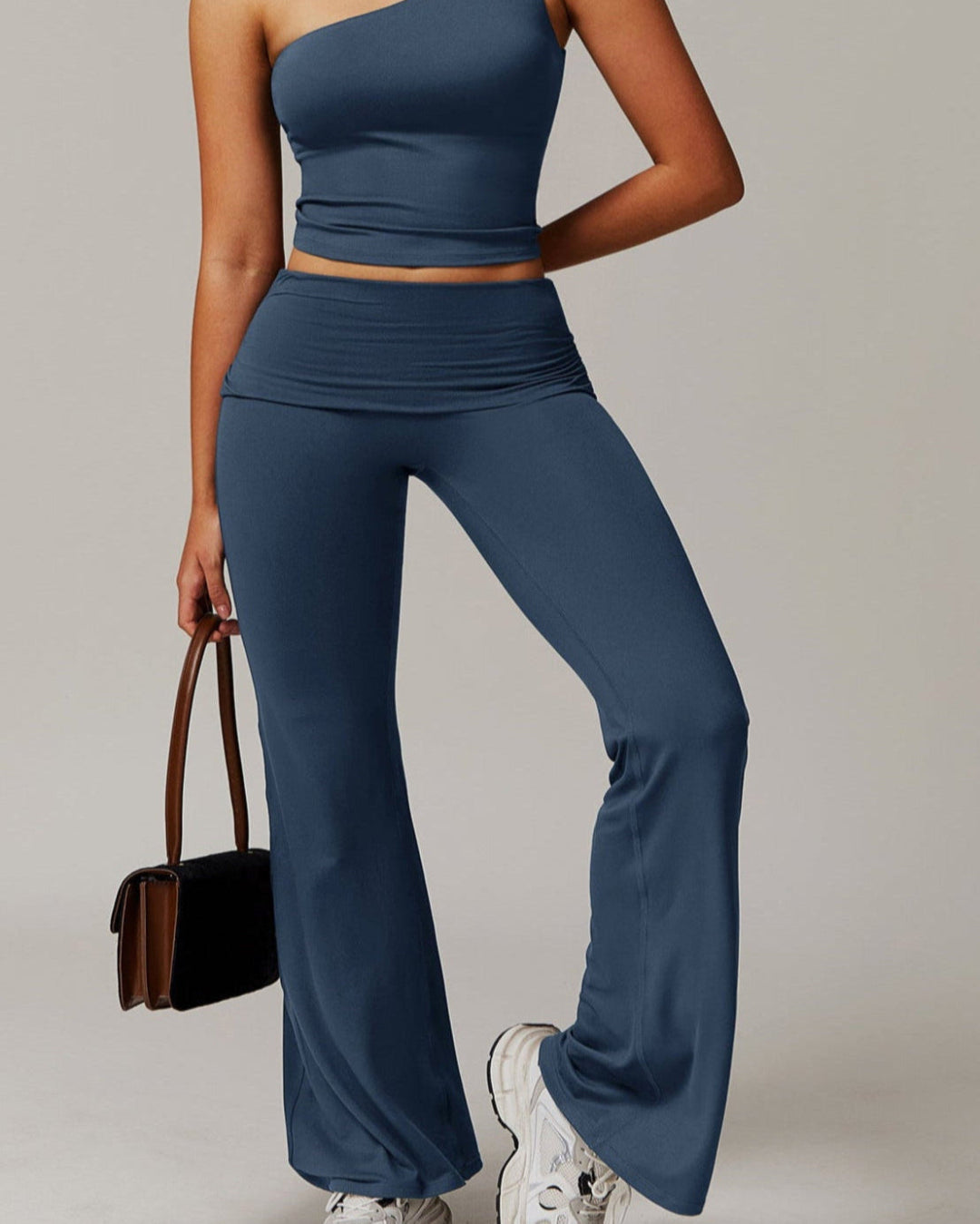 FOLDED HIGH WAIST FLARED PANTS