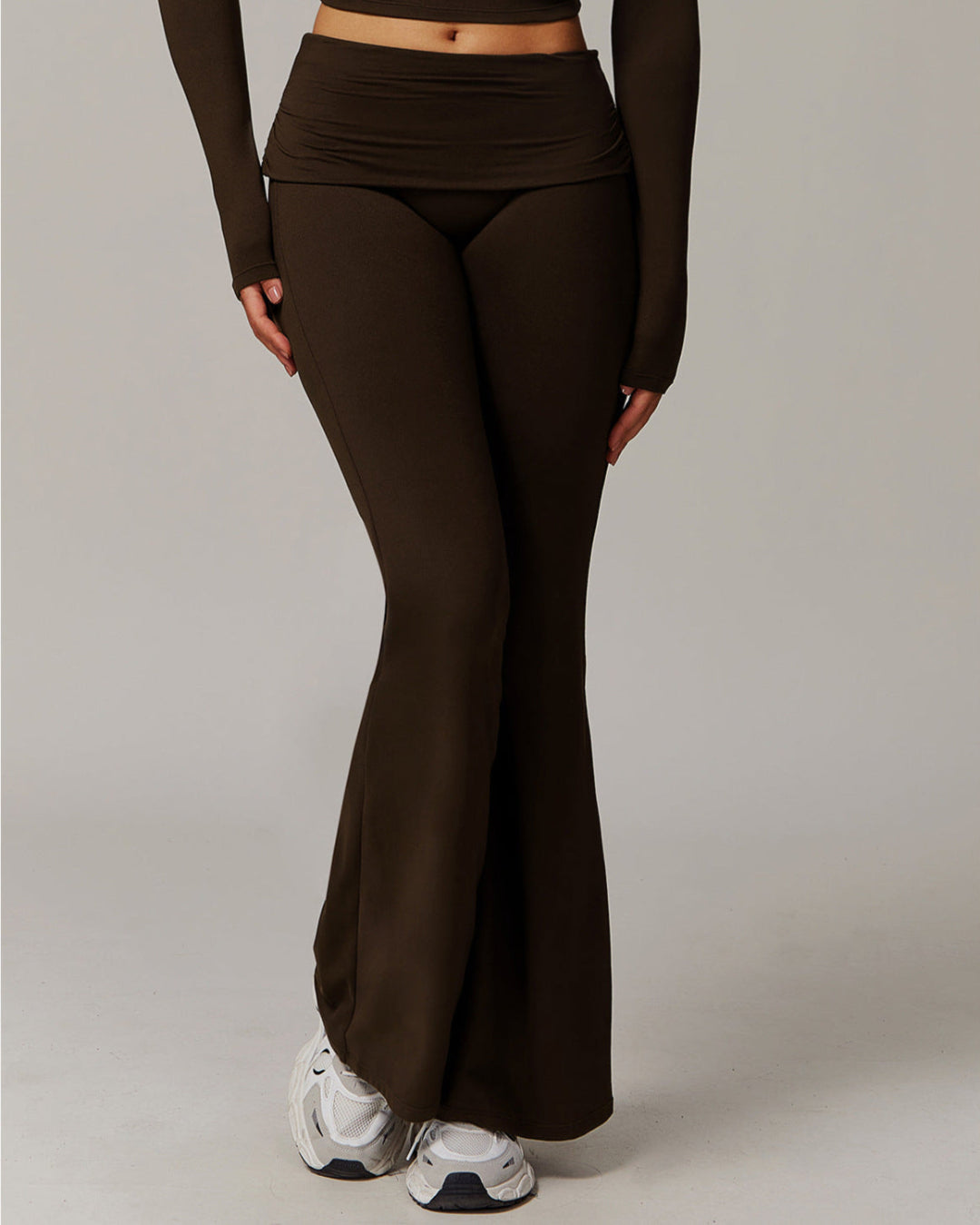 FOLDED HIGH WAIST FLARED PANTS