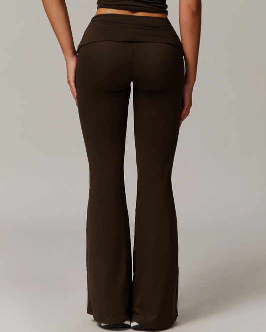 FOLDED HIGH WAIST FLARED PANTS