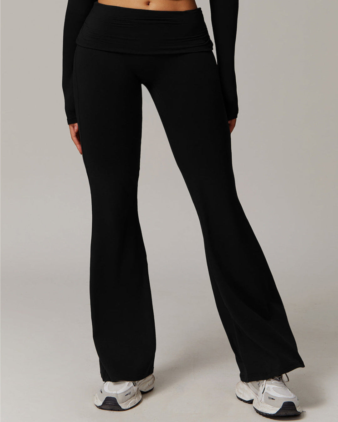 FOLDED HIGH WAIST FLARED PANTS