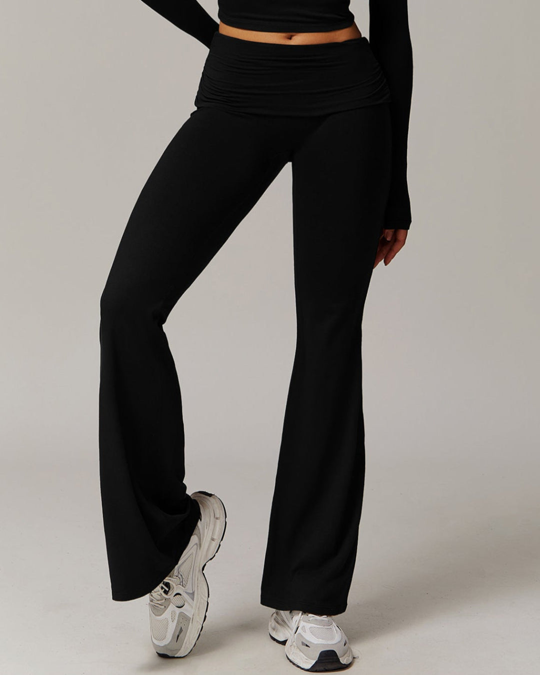 FOLDED HIGH WAIST FLARED PANTS