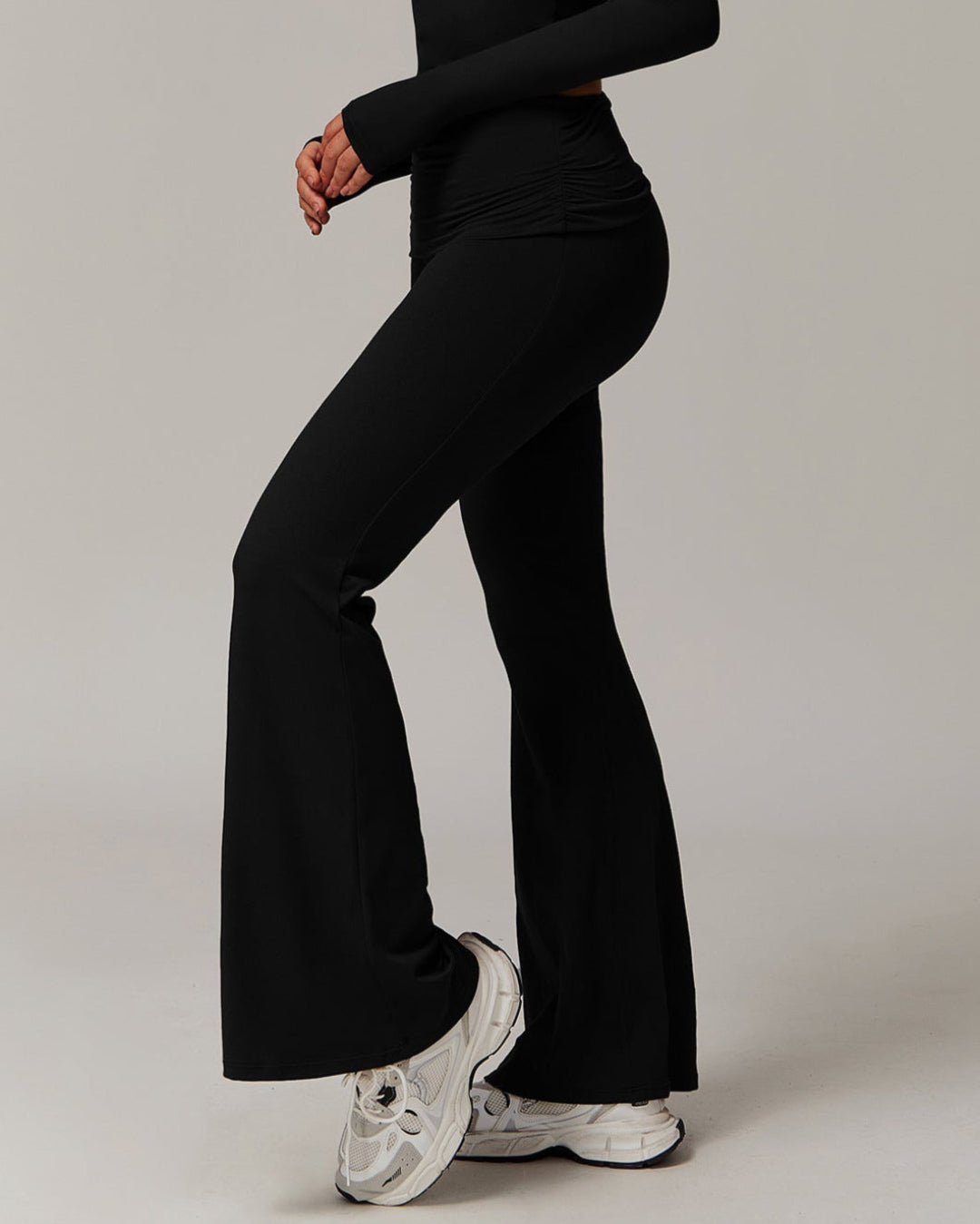 FOLDED HIGH WAIST FLARED PANTS