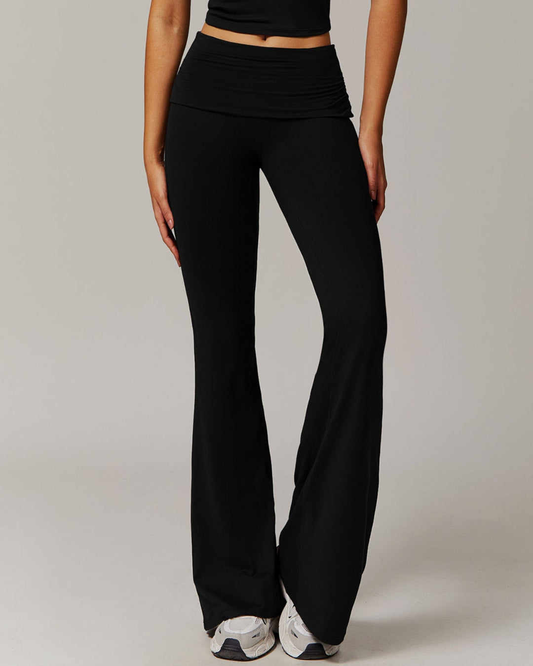 FOLDED HIGH WAIST FLARED PANTS