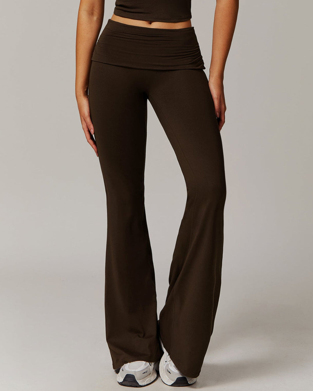 FOLDED HIGH WAIST FLARED PANTS