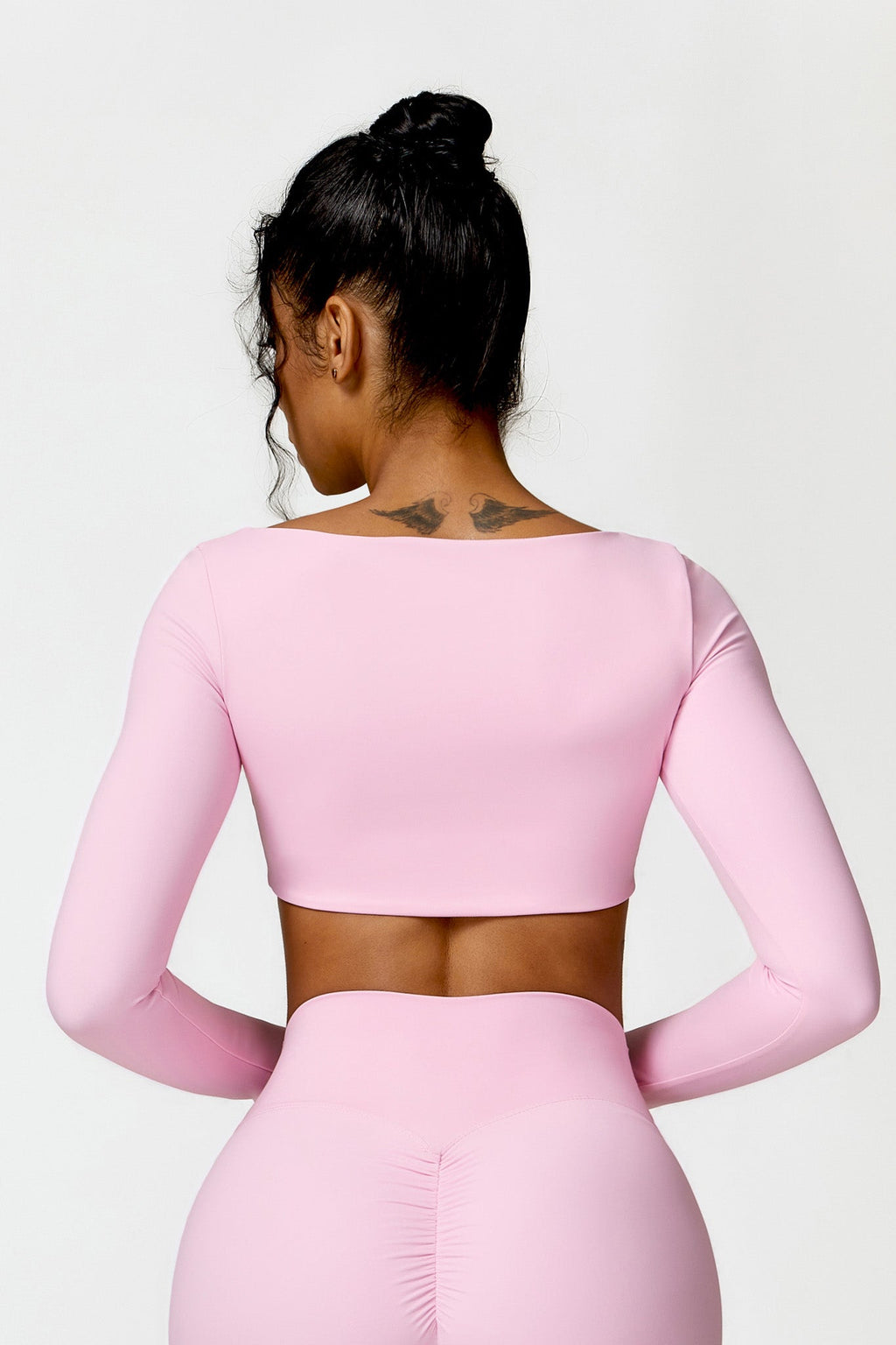 Square Neck Long Sleeve Crop Top
