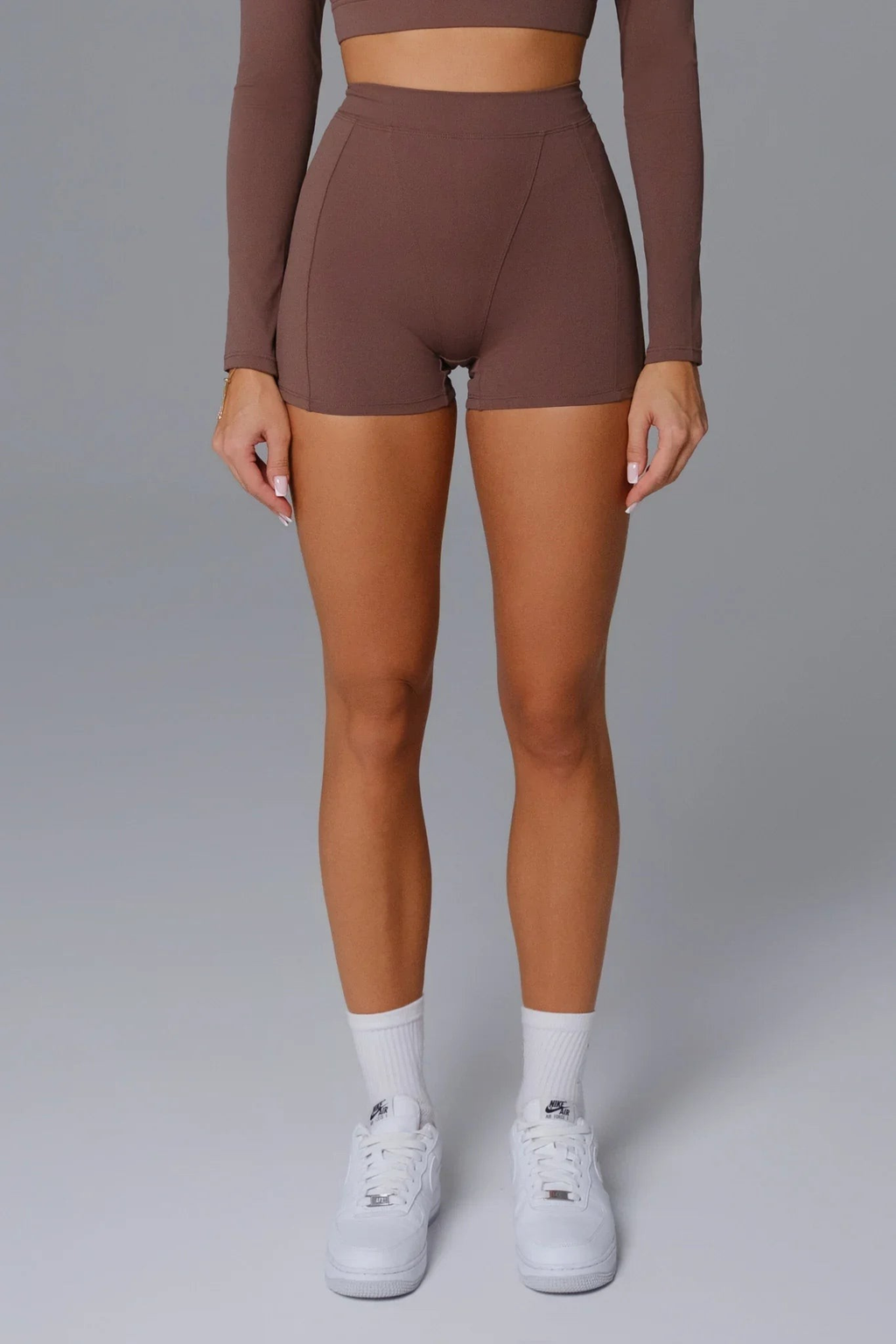 Burnt umber mini shorts