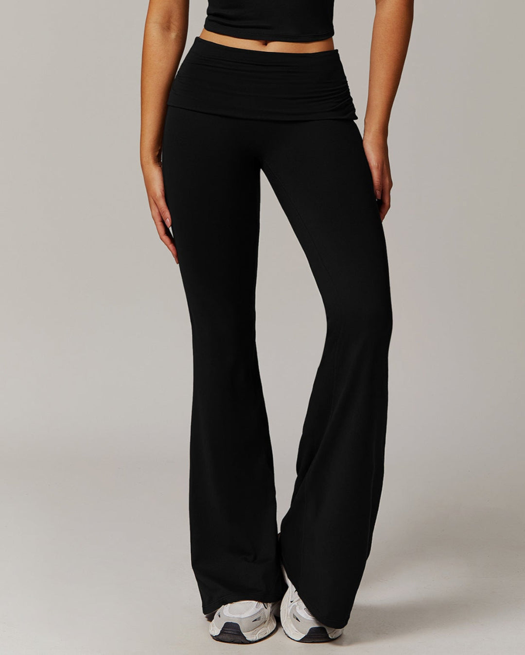 FOLDED HIGH WAIST FLARED PANTS