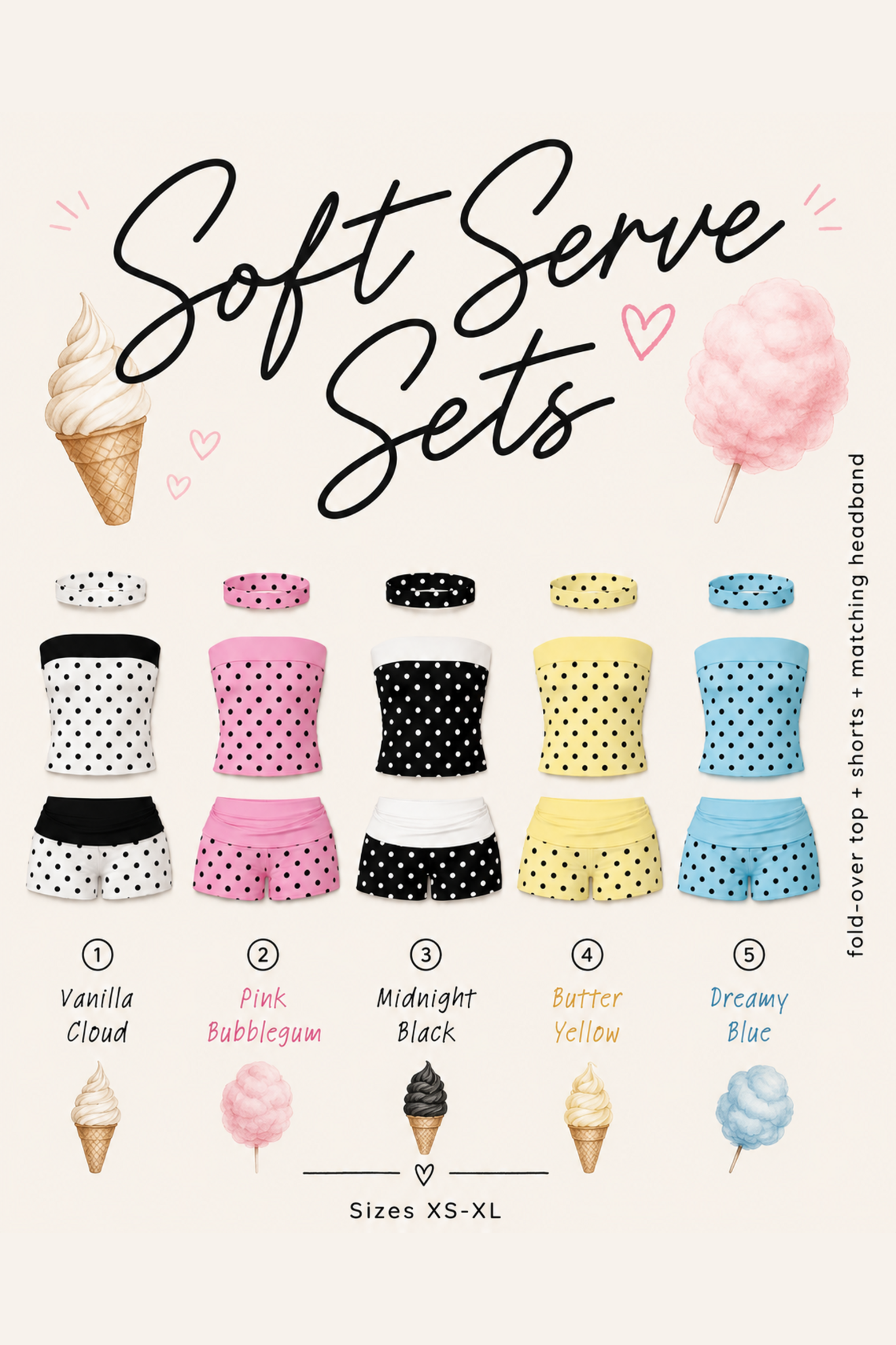 Soft Serve Polka Dot Set