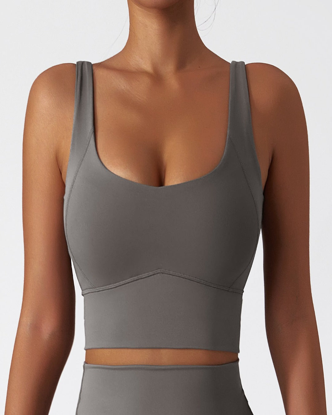 Cloud Grey Buttery Smooth Strappy Sports Bra