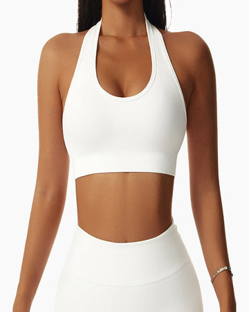 Oh Polly white halter backless sports bra Size XXS - $37 New With